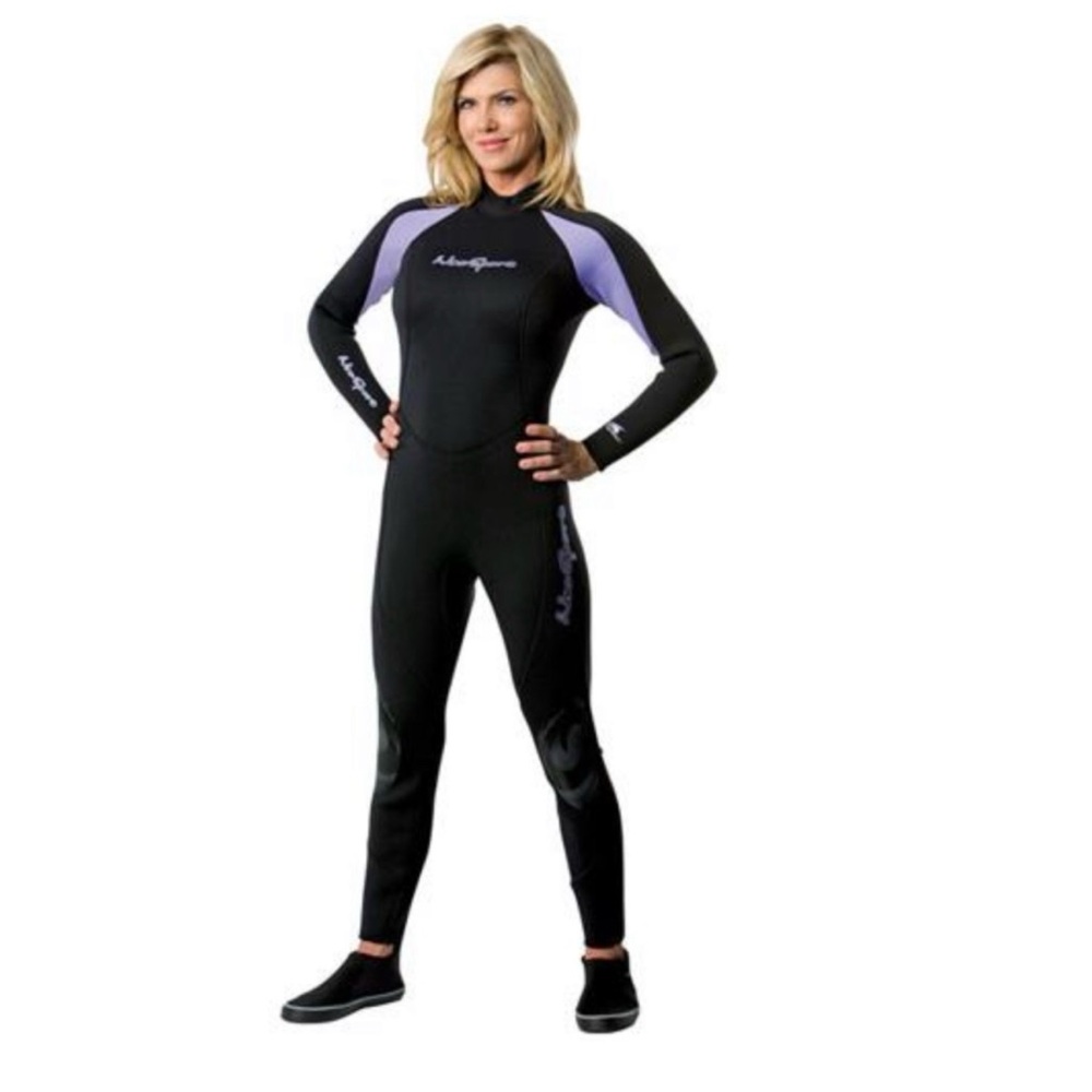 Women's Black and Purple Wetsuit surfing scuba diving